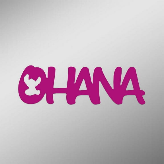 Lilo And Stitch Inspired Ohana Family Decal Sticker | 7-Inches By 2-Inches | Hot Pink Vinyl