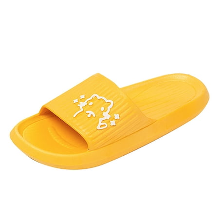 OJSFQUFP Sandals for Women Couples Ladies Cartoon Prints Shower Room Home Non Slip Soft Sole Quick Drying Slipper Comfortable Flat Shoes Slipper Shoes for Women Yellow 39