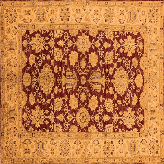 Ahgly Company Indoor Square Oriental Orange Industrial Area Rugs, 3' Square