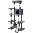thumbnail image 2 of Yaheetech 63 Inch Multilevel Cat Tree with Hammock and 7 Scratching Posts, Dark Gray, 2 of 9