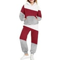 thumbnail image 5 of Girls Boys Hoodie and Sweatpants Color Block Fleece Sweatsuit 2 Piece Jogger Set Tracksuit Fall Winter Outfits New 2PCS Clothes Set Toddler Girl Red 8-9 Years, 5 of 6