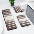 thumbnail image 6 of Findosom Bathroom Rugs Set of 3,Absorbent Non-Slip Machine Washable Bath Rugs, Microfiber Quick Dry Bath Mats for Bathroom Floor Tub Shower Bedroom Kitchen,18"x26"+18"x48"+U Shape 20"x24" Brown, 6 of 9