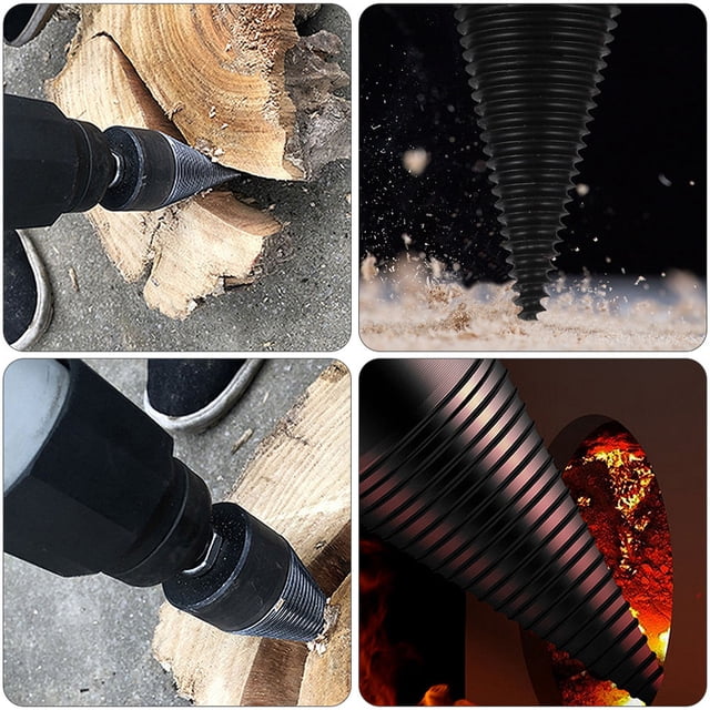 FENGGUIQU 1Jgo Broca Para Leña De Acero Resistente Para Dividir Madera Dura Y Blanda En El Hogar