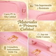 thumbnail image 3 of Cosmetiquera de Viaje, Espejo LED de 3 Colores y Lupa 10X, Incluye Kit de 10 Brochas y Esponja de Maquillaje Rosa, Organizador de Cosméticos Portátil y Estuche de Belleza Profesional (Rosa), 3 of 4