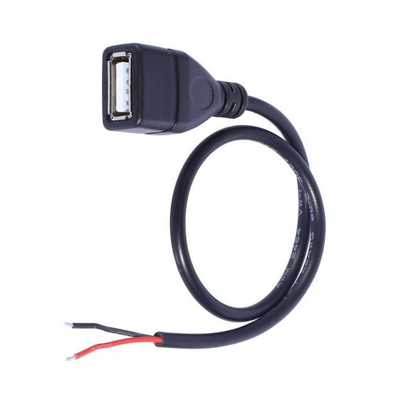 USB to 2Pin Bare Wire Open End Cable USB Male 2Pin Pigtail Power Wire Replace