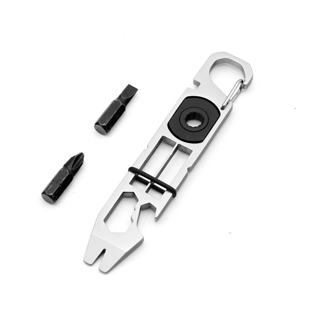 Multitool Alloy Keychain, Multifunctional Buckle Keychain Multipurpose Bottle Opener Holder Clip for Camping Hiking