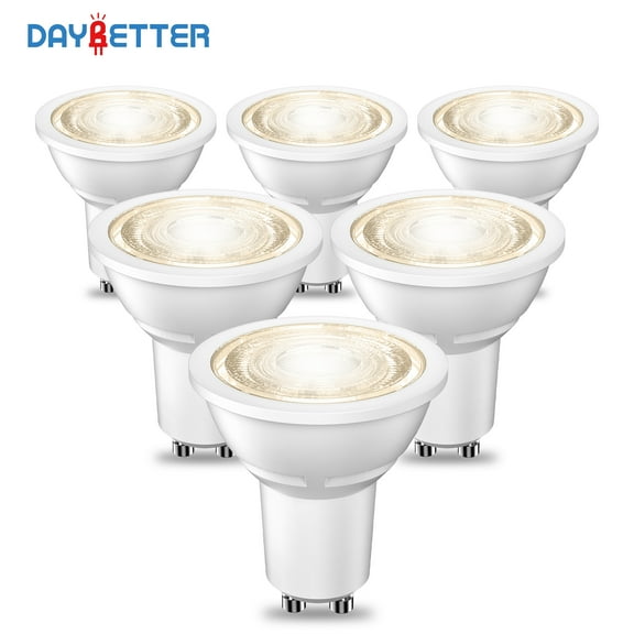 DAYBETTER GU10 LED Bulb,2700K Soft Warm Light Replacement for Recessed Track Lighting,300LM,4W(35W Equivalent)LED Light Bulb for Kitchen, Range Hood, Living Room, Bedroom, UL Listed,6pack