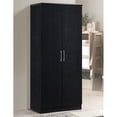 thumbnail image 2 of Pemberly Row Armoire Armoire 2 Portes avec 4 Étagères en Noir, 2 of 6