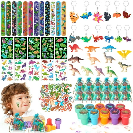 sixwipe 118 Pcs Dinosaur Party Favor for Kids, Funny Birthday Party Supplies with Dino Gift Bags and Box, Stickers, Pinata Fillers, Assorted Toys Gifts for Kid Carnival Prizes