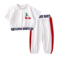 thumbnail image 4 of Esaierr 2Pcs Kids Toddler Girls Summer Clothes Set 1-10Years Short Sleeve Pullover T-Shirt + Trousers Sweatpants Outfit Set, 4 of 7