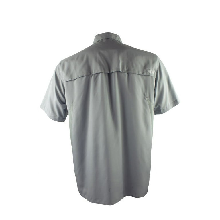 Fintech Men's Short Sleeve Fishing Shirt, Size: Medium, Gray