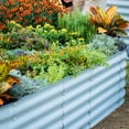 thumbnail image 3 of Vego Garden 17" Tall 6 in 1 Raised Gardening Bed Metal Outdoor Planter for Vegetables Galvanized Flowers Box Sky Blue, 3 of 10