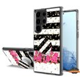 thumbnail image 2 of For Samsung Galaxy A35 5G Elegant Pattern Design Bling Glitter Hybrid with Ring Stand Pop Up Finger Holder Kickstand Phone Case Cover by Xpression - Black White, 2 of 10