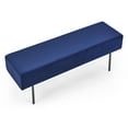 thumbnail image 4 of iRerts Bench Seat, 45" Fabric Upholstered Bench Ottoman Bench, Couch Long Bench Ottoman with Steel Legs, Modern Entryway Bench Bed Bench for Entryway Dining Room Living Room Bedroom, Blue, 4 of 9
