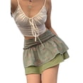thumbnail image 6 of 2022 Ladies Summer Autumn Bust Skirt Girls Casual Floral Printing Double Layer Splicing Short Half Skirt, 6 of 8