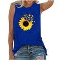 thumbnail image 2 of Homenesgenics Tank Tops for Women under $ 5 Plus Size Women Daisy Sunflower Print Sleeveless Vest Casual Loose Pullover Tunic Tees, 2 of 5
