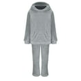 thumbnail image 3 of Oksale Fluffy Fleece Sweatsuits Set for Women 2 PC Long Sleeve Hoodies Long Sweatpants Underwear Ultra Soft Comfortable Loungewear 2025 Gray S, 3 of 5