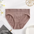 thumbnail image 3 of Women Panties Lingerie Women Mid Waist Solid Color Ribbed Cotton File Breathable Seamless Briefs Panties, 3 of 3