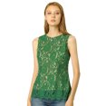thumbnail image 1 of Blusa Sin Mangas De Encaje Con Forro Ojo De Cerradura Allegra K Para Mujeres Verde XS, 1 of 7