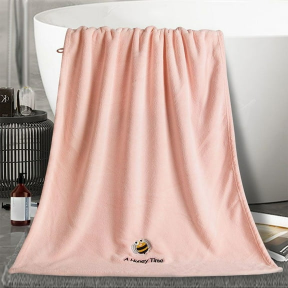 Qocolhg Cute Velvet Oversized Bath Towel on Clearance, Ultra Soft Highly Absorbant Compact Quickdry & Lightweight Large Bath Towels for Bathroom Gym Travel Camp Pool, Lighter Weight, Pink