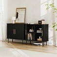 thumbnail image 3 of StorageWorks Set of 2 Tambour Door Accent Cabinet, Black, 3 of 11