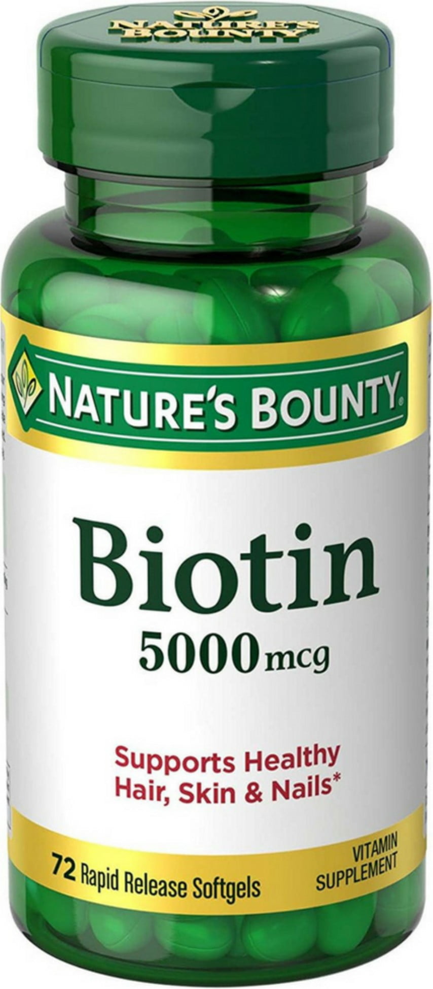 3 Pack Nature's Bounty Biotin 5000 mcg Liquid Softgels 72 ea