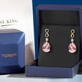 thumbnail image 5 of Gem Stone King 925 Silver and 10K Yellow Gold Peach Nano Morganite and White Moissanite and White Lab Grown Diamond Earrings for Women | 27.80 Cttw | Gemstone October Birthstone | Pear Shape 18X13MM, 5 of 6