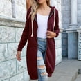 thumbnail image 5 of Resicozy Women Casual Zip up Polyester Hoodies, Long Hoodie Tunic Jackets Casual Long Sleeve Sweater Dress with Side Pockets Wine M, 5 of 6