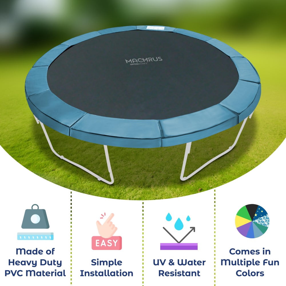 Machrus Upper Bounce Trampoline Super Spring Cover - Safety Pad, Fits 9 FT Round Trampoline Frame - Aquamarine
