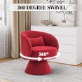 thumbnail image 4 of Wiilayok Swivel Accent Chair Set of 2,Comfy Teddy Upholstered 360° Barrel Chair,Modern Swivel Lounge Sofa Armchair for Living Room,Reading Bedroom,Office,Red, 4 of 7