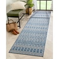 thumbnail image 2 of Well Woven Medusa Nord Moroccan Tribal Blue 2'7" x 9'10" Indoor/Outdoor Flat-Weave Runner Rug, 2 of 8