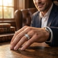 thumbnail image 5 of Pompeii 1/2Ct Men's Diamond High Polish Wedding Ring Lab Grown Anniversary Band, 5 of 5