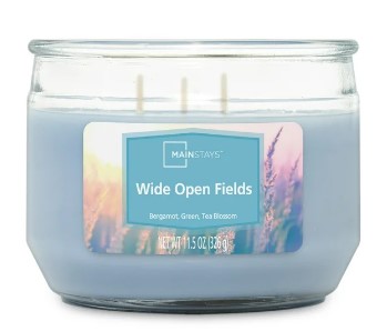 Mainstays Wide Open Fields, 3 Wick Candle, 11.5 oz