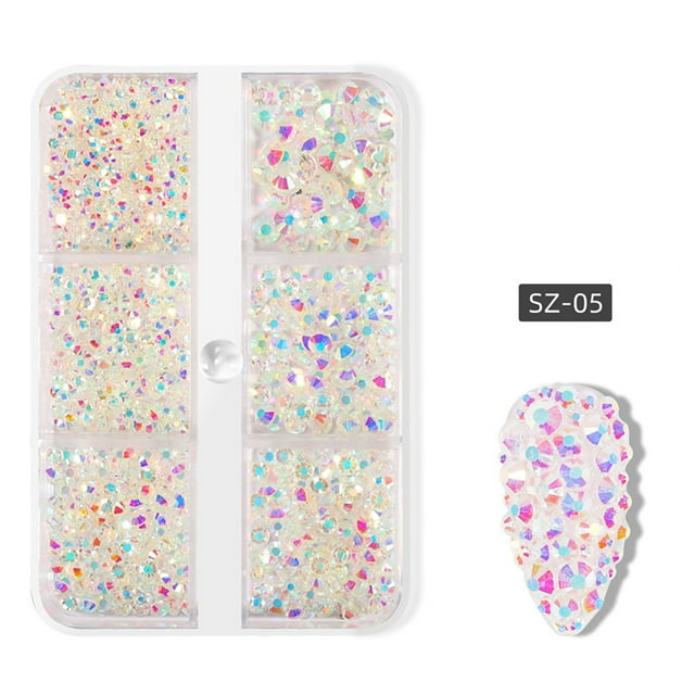 Iumwxz Boxed Nail Art Rhinestone Jewelry Flat Rhinestone Heavenly Light Nail Jewelry
