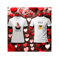 thumbnail image 1 of Playera Duo Parejas Con Impresion De La Pareja Perfecta Con Cerveza 14 De Febrero San Valentin Color Blanco Talla Grande Marca Emil SaEs, 1 of 4
