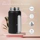 thumbnail image 3 of Botella de agua de acero inoxidable aislado de 400 ml con tapa de popote y funda de silicona, sin BPA, fácil de usar para niños y niñas (negro, 1)., 3 of 4