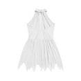 thumbnail image 6 of YONGHS Girls Sleeveless Shiny Rhinestone Gymnastic Leotard Ballet Dance Figure Ice Skating Dress White 6, 6 of 7