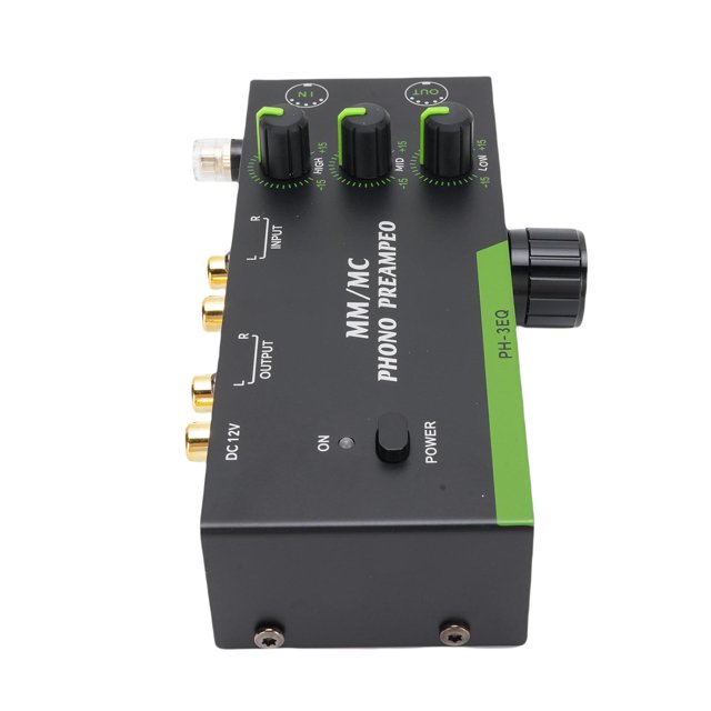 Phono Preamp for Turntable, Mini Stereo Audio Record Player Turntable Amplifier with 3 Band Adjustment, 5 Pin XLR Input Output, Support MM MC Cartridges