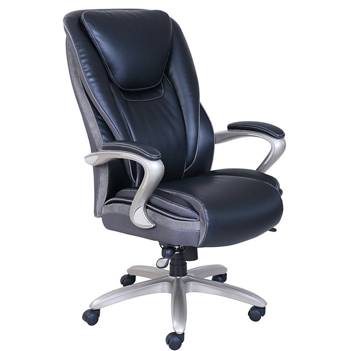 Serta Smart Layers Hensley Executive Big & Tall Chair, Black/Silver