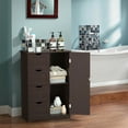 thumbnail image 3 of Gymax Bathroom Floor Cabinet Storage Organizer Cupboard w/ 4 Drawers Adjustable Shelf Brown, 3 of 10