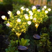 Solar Gardenia Lights | LED Fake Flower Stake Lights for Outdoor Decoration | Waterproof Solar Powered Pathway Lighting for Garden, Yard, and Patio | 1 Piece Decorative Light
