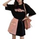 thumbnail image 1 of Mini vestido camisero, cómodo, informal, de moda, conjunto de falda superior para citas, compras, uso diario, camisa negra L, 1 of 14
