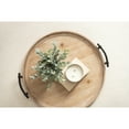 thumbnail image 4 of Kate and Laurel Bruillet Farmhouse Wood Round Ottoman Tray, 24 x 22, Rustic Brown, Circle Coffee Table Tray for Living Room Decor or Large Serving Tray, 4 of 9