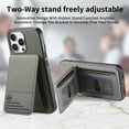 thumbnail image 3 of For iPhone 13 Wallet Phone Case,PC + PU Leather + TPU Hybrid Design,With Card Slots,Diagonal Fabric Pattern,Back Flip Kickstand,Shockproof Rugged Dropproof Phone Case,Gray, 3 of 9