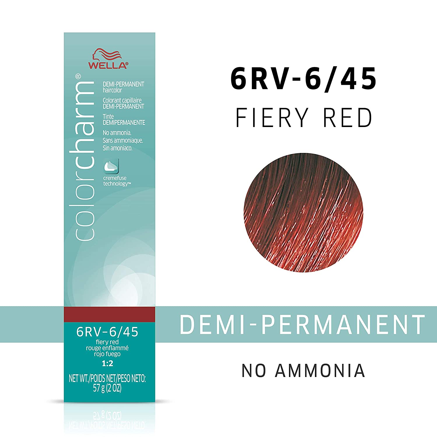 Wella COLOR CHARM, HAIR COLOR Demi-Permanent Haircolor - Color : #6/45 (6RV) FIERY RED - image 4 of 9