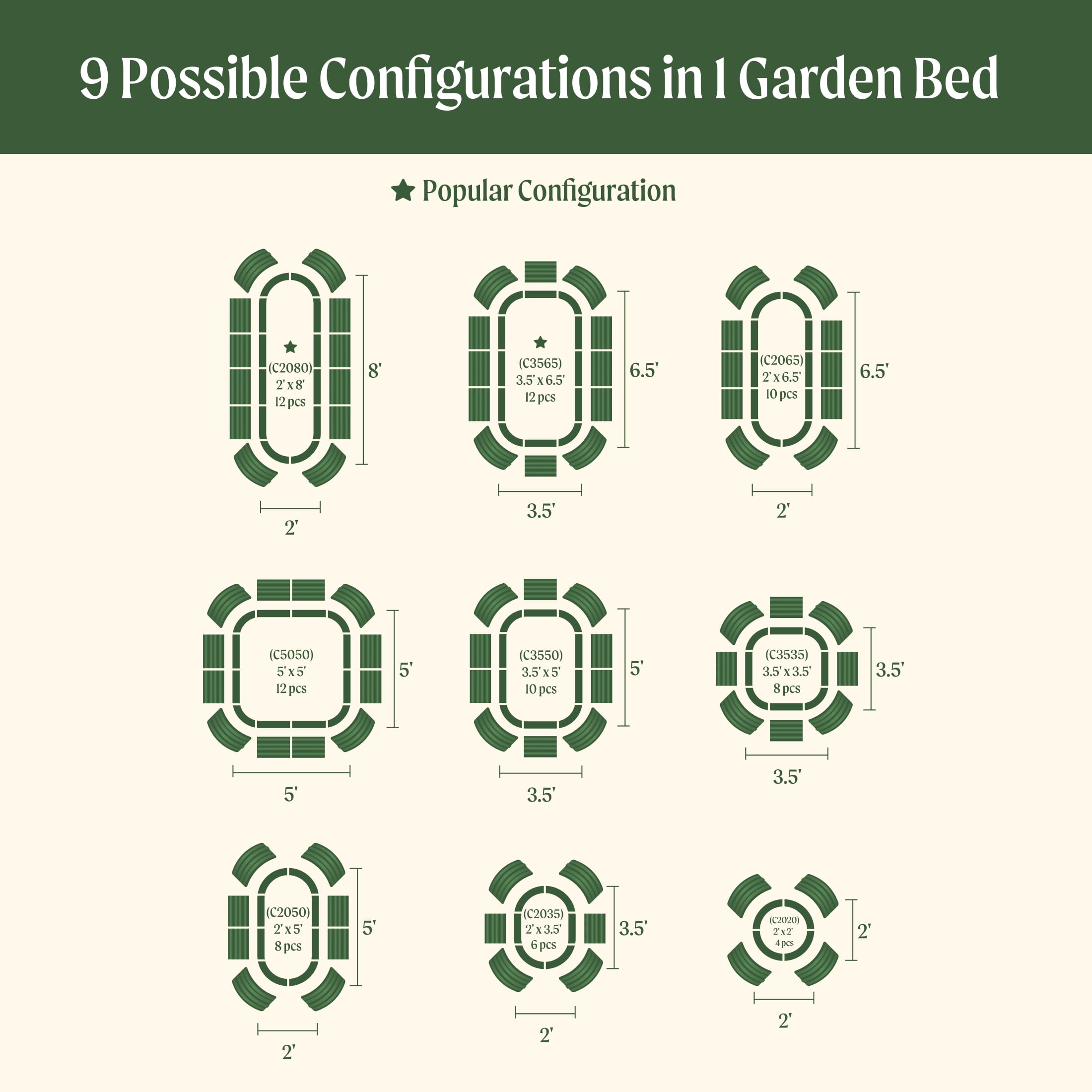 Vego Garden Raised Gardening Bed Kits 17" Tall 9 in 1 8ftx2ft Outdoor Metal Raised Soil Planter Bed Olive Green