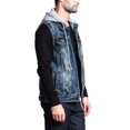 thumbnail image 4 of G-Style USA Men's Detachable Hood Denim Jean Vest DK108 - DARK INDIGO - 5X-Large, 4 of 8