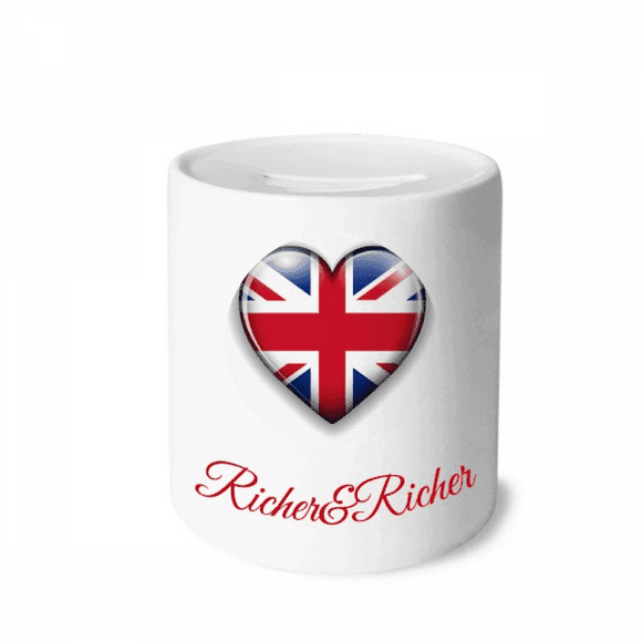 union jack Shaped britain uk flag Rich and Rich Bank Saving Box Coin