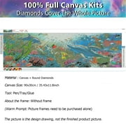 YALKIN 5D Diamond Painting Kits for Adults DIY Large Dolphin Full Round Drill (35.4x11.8inch)