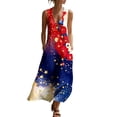 thumbnail image 3 of VBVC Women's Floral V-Neck Sleeveless Maxi Dress,Button Detail Loose Flowy Dress For Women,Ladies' Casual Patriotic Summer Sundress with Pockets,Multicolor,S-3XL, 3 of 8